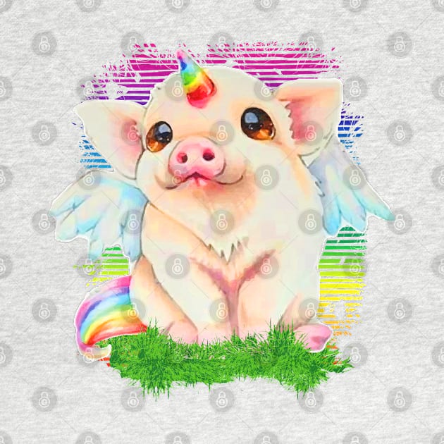 Gay Pride - Cute Birthday Party Pig - watercolor by BabyYodaSticker